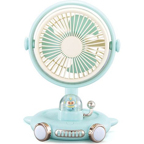 Mini ventilateur portable mignon, petit ventilateur de bureau/table personnel, 1200 mAh, rechargeable par USB, 3 vitesses, fonctionnement silencieux, pour l'intérieur, l'extérieur et les voyages, vert (1/5)