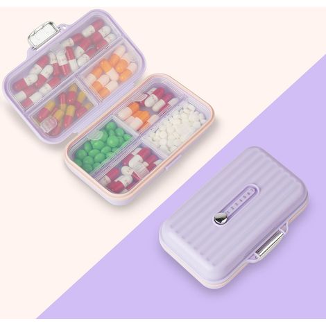 Pilulier Portable, Semainier Medicament, Pilulier Avec 7 Compartiments, Plastique Boîtes à Pilules, Distributeur De Pilules Médicaments pour Médicaments, Suppléments et Vitamines (1/5)