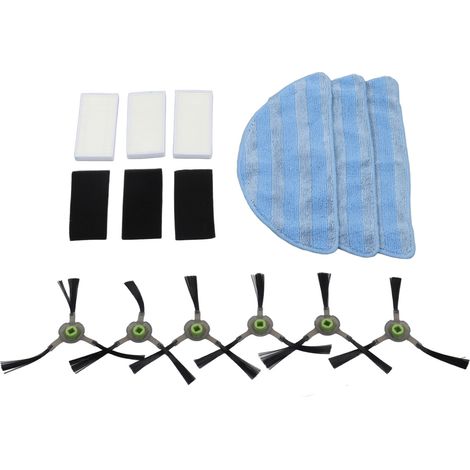 Ortviai Kit d'accessoires pour robot aspirateur Lefant M200/M201/501/520/T700 – 3 chiffons, 3 filtres, 3 paires de brosses latérales (1/4)