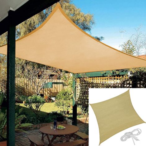 Tenda da sole quadrata mt 5x5 ecru vela ombreggiante