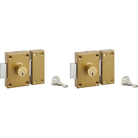 Set di 2 serrature a pomolo, cilindro Ø 25 x 40 mm, apribile, 3 chiavi per serratura – SERRUPRIX