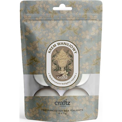 Teelicht-Soja-Duft Vanillecreme 6 Stück.