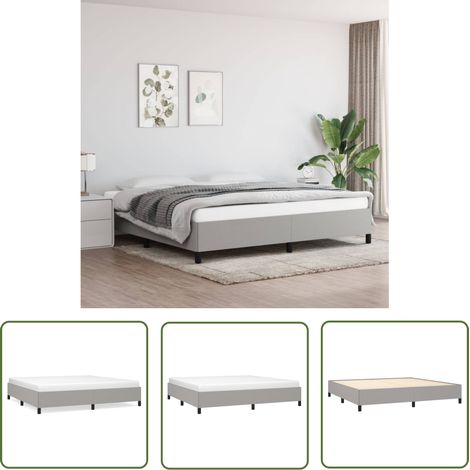 The Living Store Bettgestell ohne Matratze Hellgrau 200x200 cm Stoff - Bettrahmen - Doppelbett - Boxspringbetten - Schlafzimmermöbel - Hellgraues Bett (1/5)