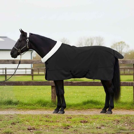 Pferdedecke Schwarz 145 cm Polarfleece