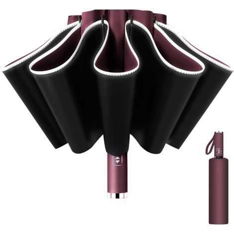 Parapluie inversé automatique 10 baleines, anti-vent et anti-tempête, diamètre 105 cm, pour homme et femme. (1/5)
