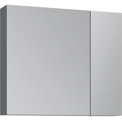 Mobile da bagno con specchio "Nuvola 80 v2" - 75 x 16 x 66 cm - Antracite (1/3)