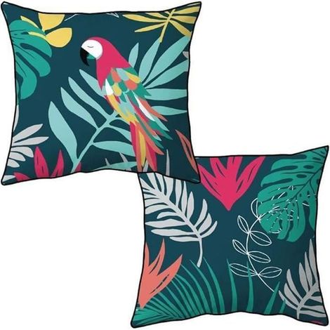 Coussin - COTE DECO - Paneo - 40x40 cm - Coton 100% - Réversible - Bleu