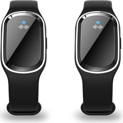 2er-Pack Ultraschall-Mückenabwehrarmbänder, elektronisches Mückenabwehrarmband mit USB-Ladekabel (Schwarz) (1/5)
