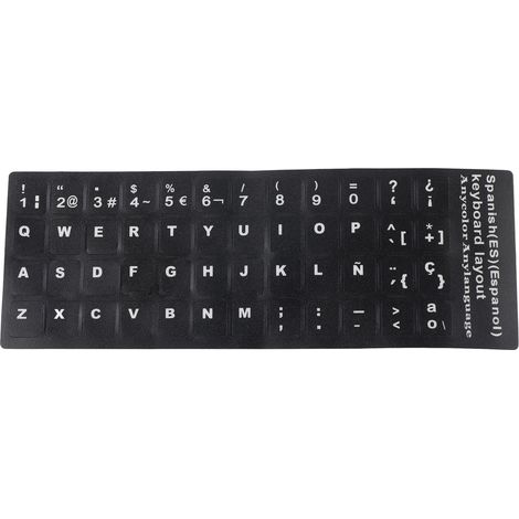 Étiquettes clavier espagnol imperméables, fond noir pour ordinateur portable 10 à 17 pouces, bureau (1/5)