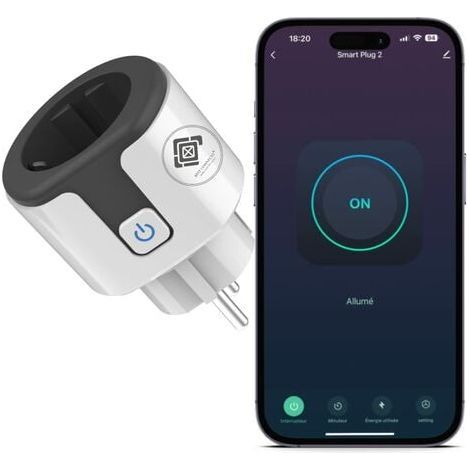 Prise connectée WiFi 20A – Compatible Alexa et Google Home – Programmable avec mesure de consommation d\'énergie – Commande vocale à distance (1/4)