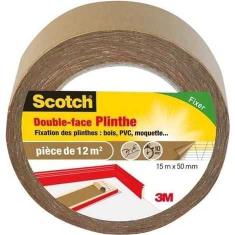SCOTCH - Nastro adesivo - Biadesivo - Battiscopa - Pezzo da 12 m - 50 mm x 15 m