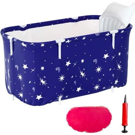 Piscine gonflable, baignoire portable pour adultes, douche de trempage autoportante pliable, baignoire SPA pliable pour la maison avec oreiller gonflable, siège