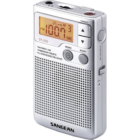 Sangean Pocket 250 Radio tascabile FM, AM Argento (1/5)