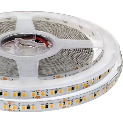Bande LED SMD2835 mono-couleur, puce LED Samsung, DC24V, 5m