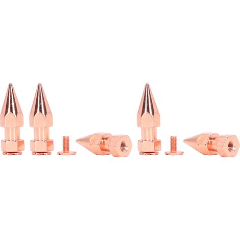Set mit 5 Wäscheklammern, 8 x 26 mm, sechseckig, roségoldenes Kupfer, massiver Punk-Stil, für Schuhe, Gürtel und Kleidung (1/5)