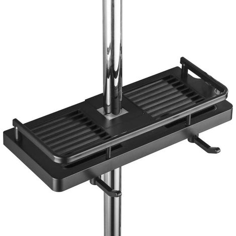 Badezimmerregal, Duschablage mit Seifenhalter ohne Bohren, Duschkorb mit Duschkopfschlaufe und Haken, rostfreier Aufbewahrungshalter für 24- und 25-mm-Duschköpfe (1/4)
