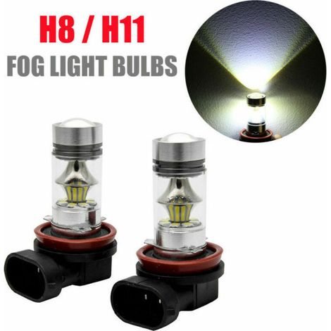 2x Ampoules H11 H8 LED Feu de Phare Brouillard Lumière 100W DRL 6000k blanc (1/5)