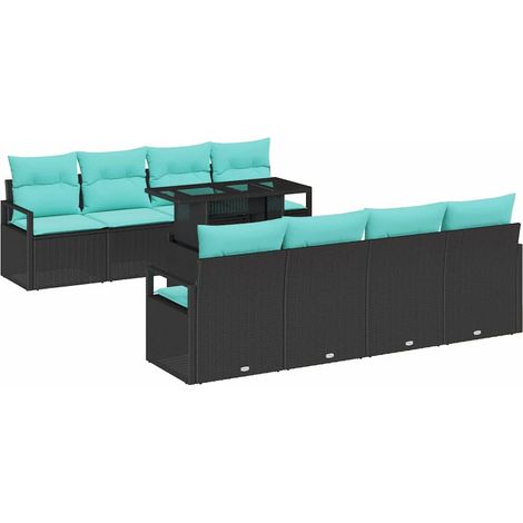 Conjunto de sofá de jardín 9 uds. 6-Número de plazas vidaXL (1/5)