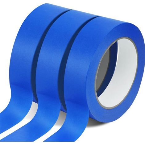 Ruban de masquage - 3 rouleaux, Bleu, 36mm x 50m - Ruban adhésif pour lignes épurées peinture - Ruban Aucunely (1/5)
