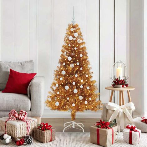 vidaXL Árbol de Navidad Dorado 150 cm PET (1/5)
