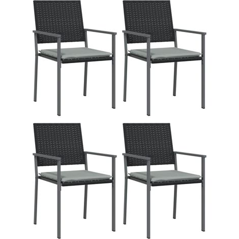 Maison Exclusive - Sillas jardín cojines 4 uds ratán sintético ne