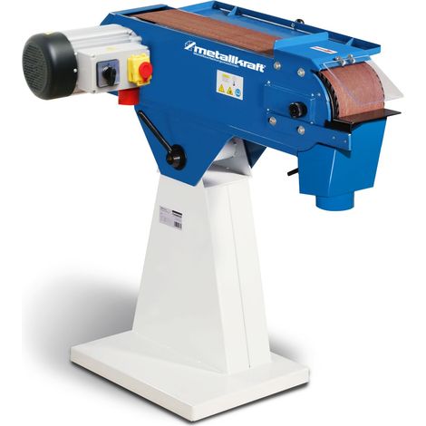 Ponceuse à bande pour métaux 150x2000 mm 14,5-29 m/s 2,2/2,8 kW 400V frein moteur arrêt d'urgence 2 vitesses Metallkraft MBSM150-200-2