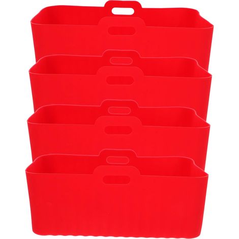 Plateau rectangulaire en silicone 4 pièces, facile à nettoyer (1/5)