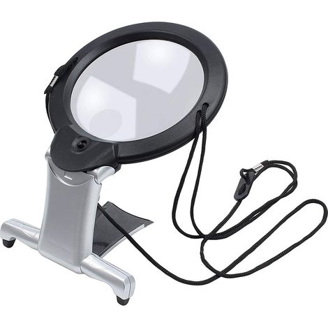 Loupe 2,5-6x avec double LED de table portative à main et tour de cou multifonction idéale pour lecture couture bricolage électronique et loisirs créatifs (1/4)