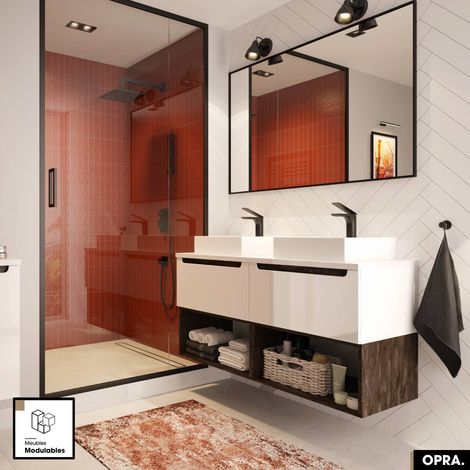 Meuble sous vasque OPRA Blanc 80 × 30 × 45 cm (1/4)