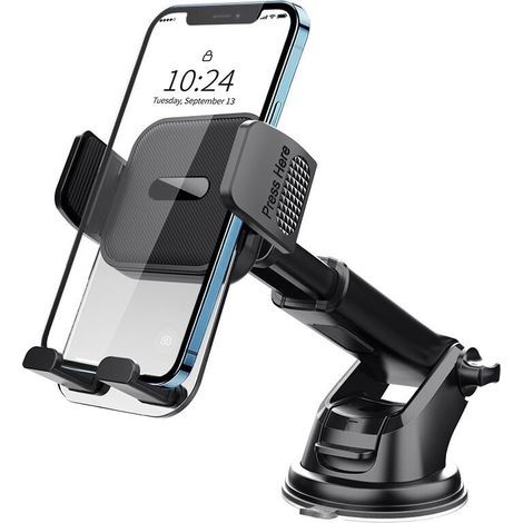 Support Téléphone Voiture, 2025 Amélioré [Ventouse Ultra Puissante] Porte Telephone Voiture Tableau de Bord, Rotation 360° & Opération à Une Main, Attache Voiture Pare-Brise (4-7" Smartphone) (1/5)