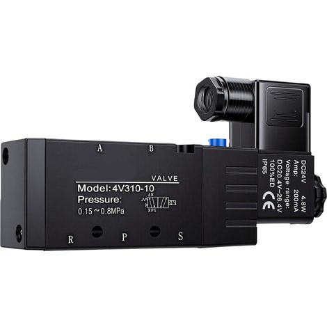 5-Wege-Magnetventil, pneumatisch, 3/8 Zoll NPT, DC 24 V, Einzelspule (1/5)