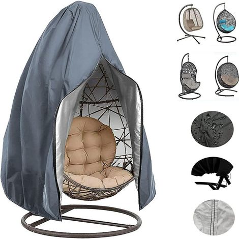 Housse imperméable pour fauteuil suspendu en rotin tressé d'extérieur (230 x 200 cm) (1/5)