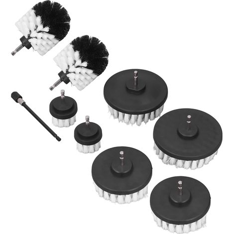Set Brosse de Nettoyage 9 Pièces, Embouts Perçage PP pour Carrelage et Baignoire, Queue Hexagonale 6,35 mm Universelle (1/5)