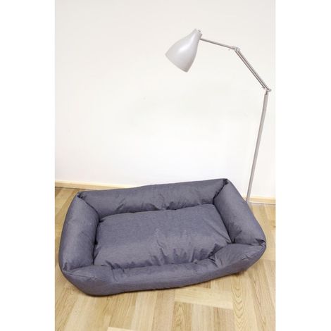 3x Hundebett 115x70x26cm wasserabweisend anthrazit Polyester grau Haustier Liege