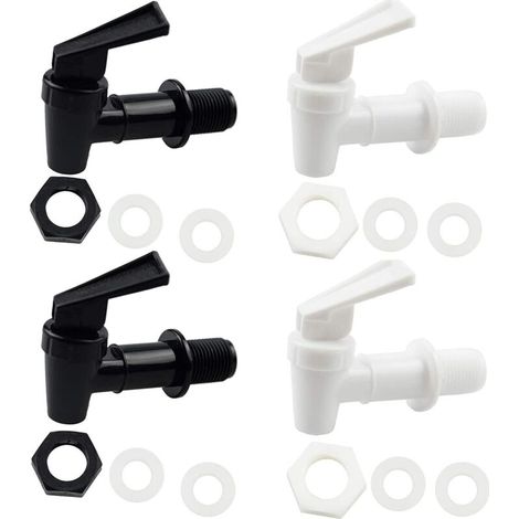 Plastique Robinet, Robinet De Tonneau, Distributeur De Boissons, Pour Fermenter Le Vin, La BièRe, Le Jus De Fruits, Les Boissons, Bec Verseur RéUtilisable (Noir, Blanc) (1/5)