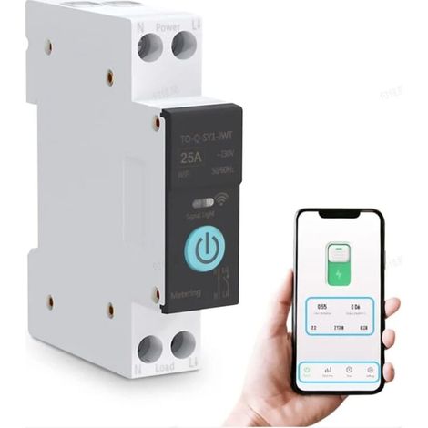 Rosvola Smart WIFI Switch Home Leistungsschalter Handy-Fernbedienung 3 Zeitmodi für Haushaltsgeräte(25A) (1/4)