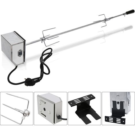 SWANEW Set di spiedini BBQ per grill 107 cm con motore in acciaio inox, 220V - 240V, girarrosto per barbecue (1/5)