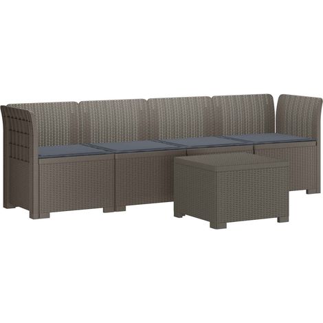 Divano da Giardino a 4 Posti con Cuscini in Stile Rattan PP vidaXL (1/5)
