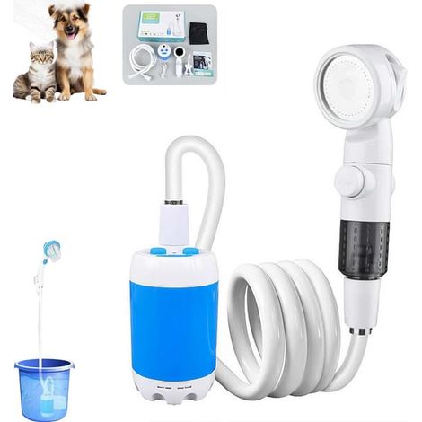 Ecleanfy - Pompe de douche portable rechargeable par USB avec pommeau de pulvérisation pour se rafraîchir en extérieur, idéale pour le camping, la randonnée, les voyages, le lavage de voiture et les a (1/5)