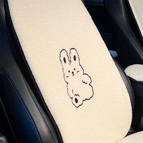 (Exklusiv in Südostasien erhältlich) Einteiliges Sitzkissen aus Wolle im trendigen Göttinnen-Stil, ideal für Autofahrten im Winter, für alle Jahreszeiten geeignet, mit dem beliebten Hasenmuster. (1/5)