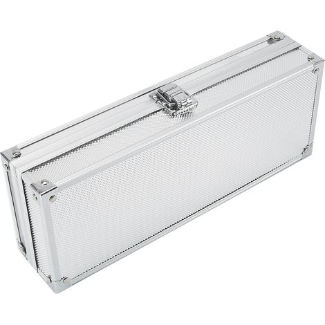 Écrin de rangement rectangulaire en aluminium pour montres et bijoux, 6 compartiments, boîte de présentation et stockage, étui organiseur compact, 1 pièce (1/3)