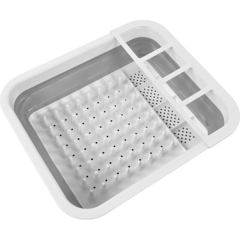 Étagère de Vaisselle Pliable, Plateau de Rangement Portable pour Bols, Cuillères et Baguettes, Égouttoir Compact
