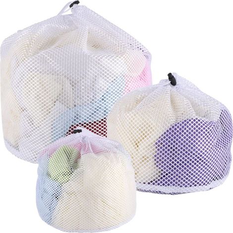 Juego de 3 redes para la ropa, 3 bolsas para la ropa de diferentes tamaños con cierre de cordón, bolsa para la ropa (1/5)