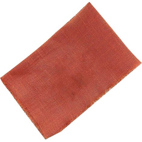 Serviette de table en lin lavable - 40 cm, style champêtre, couleur unie (1/4)
