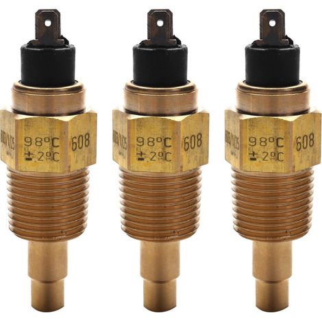 Adecuado para 3 sensores de temperatura de aceite de motor VDO 1/2 NPT de 21 mm/sensores de temperatura de refrigerante del generador.