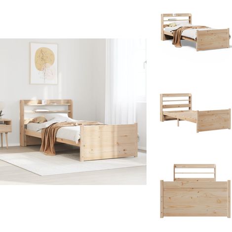 Bettgestell mit Kopfteil ohne Matratze 75x190 cm - Bettgestell - Bettgestelle - Bettrahmen - Bett (1/5)