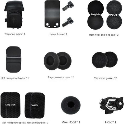 Intercom Bluetooth pour casque de moto avec caméra 2K, C-- (1/5)