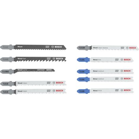 Bosch Accessories 2607012071 Stichsägeblatt Set Wood and Metal Basic, 10-tlg. 1 St.
