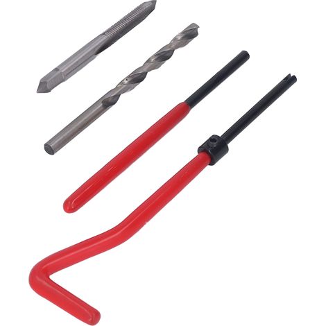 M5x0,8 Gewindereparaturset, 30-teilig, rotes Metallbohrer-Montagewerkzeug (1/5)