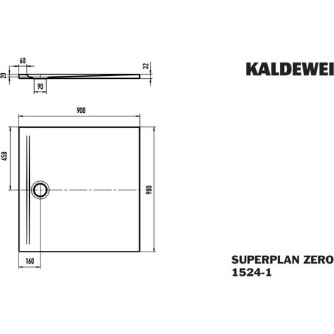 Kaldewei 352400012001 DW SUPERPLAN ZERO Mod.1524-1, 900 x
